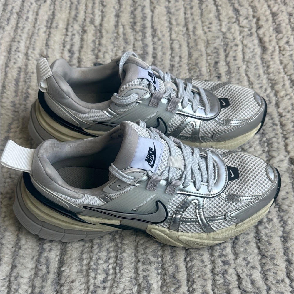 Nike V2K Metallic Silver Sneakers